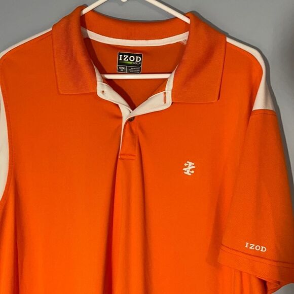 IZOD XL Orange Polyester Golf Polo - Picture 1 of 5